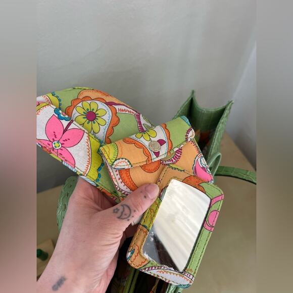 Vintage y2k crocodile embossed shoulder bag mint green tote spring - Picture 5 of 11